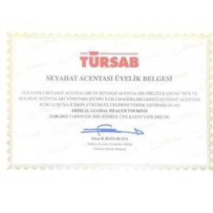 TÜRSAB Travel Agency Membership Certificate